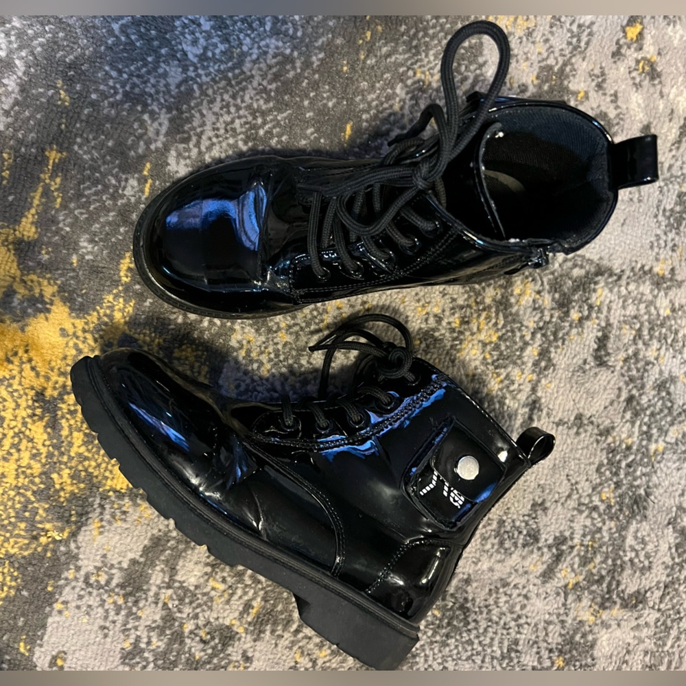 Black Patent Kids Boots
